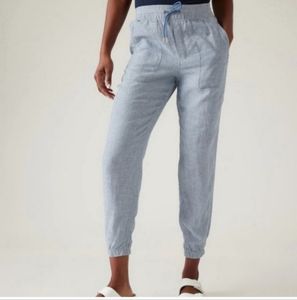 Athleta Linen Joggers Chambray Size 8
